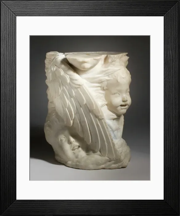 Framed Print : Fragment with Two Seraphim, c.1460. Creator: Circle of Desiderio Da Settignano Framed Print : Fragment with Two Seraphim, c.1460. Creator: Circle of Desiderio Da Settignano
