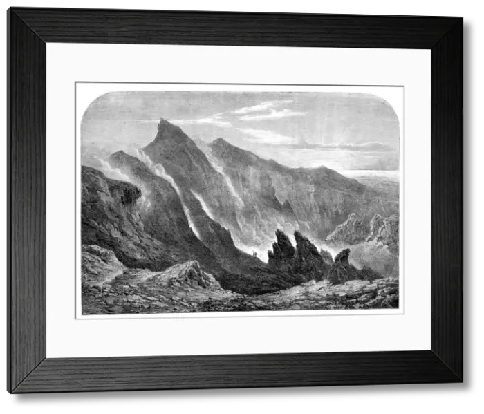 Framed Print : The Crater of Mount Etna - from a drawing by S. Read, 1860. Creator: M. Jackson Framed Print : The Crater of Mount Etna - from a drawing by S. Read, 1860. Creator: M. Jackson