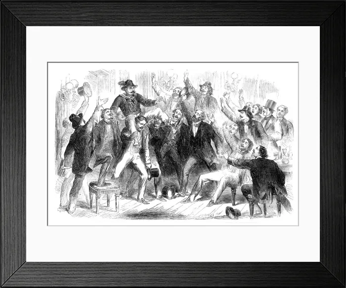 Framed Print : Ovation to the first Garibaldian who entered the Café di Europa, Naples... 1860. Creator: Unknown Framed Print : Ovation to the first Garibaldian who entered the Café di Europa, Naples... 1860. Creator: Unknown