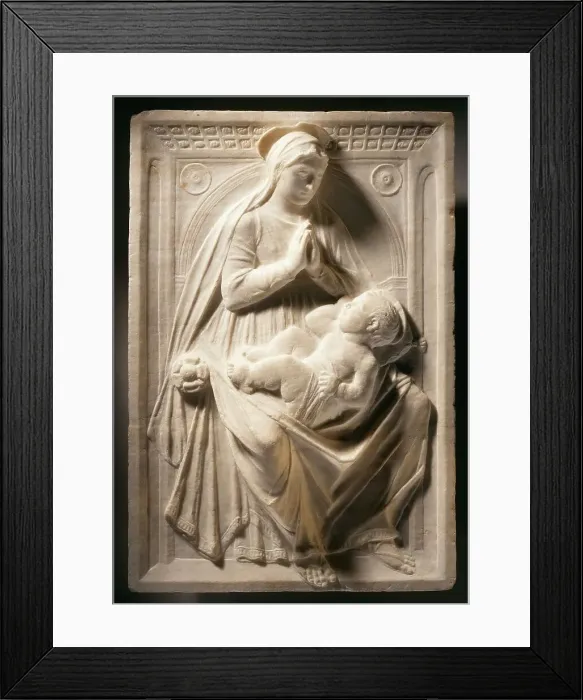 Framed Print : Virgin Adoring the Child, between c.1460 and c.1480. Creator: Circle of Mino da Fiesole