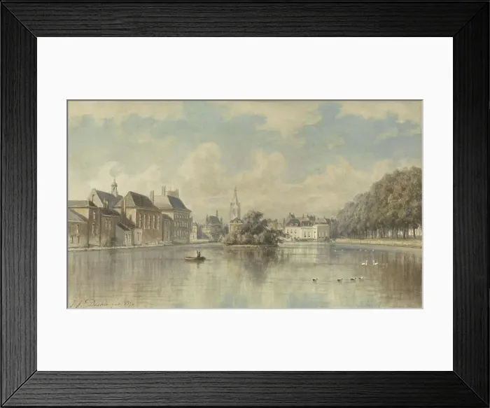 Framed Print : Hofvijver in The Hague, 1870. Creator: Johannes Josephus Destree Framed Print : Hofvijver in The Hague, 1870. Creator: Johannes Josephus Destree