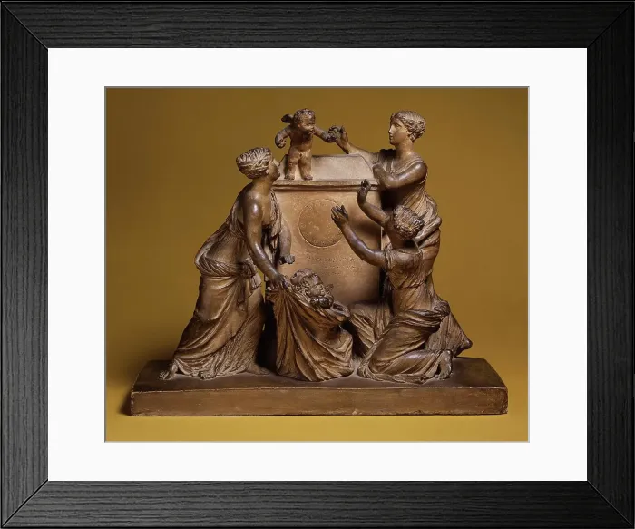 Framed Print : Clock Model with the Selling of Cupids, 1802. Creator: Circle of Claude Michel Framed Print : Clock Model with the Selling of Cupids, 1802. Creator: Circle of Claude Michel