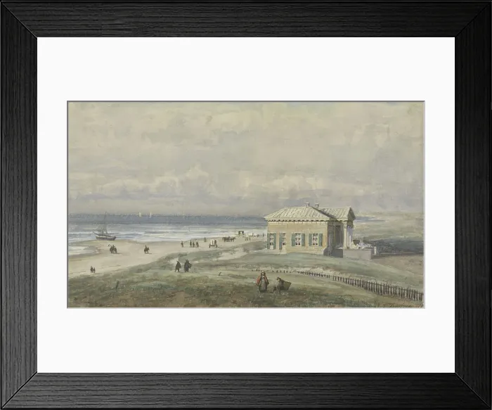 Framed Print : The Von Wied Pavilion in Scheveningen, 1877. Creator: Johannes Josephus Destree