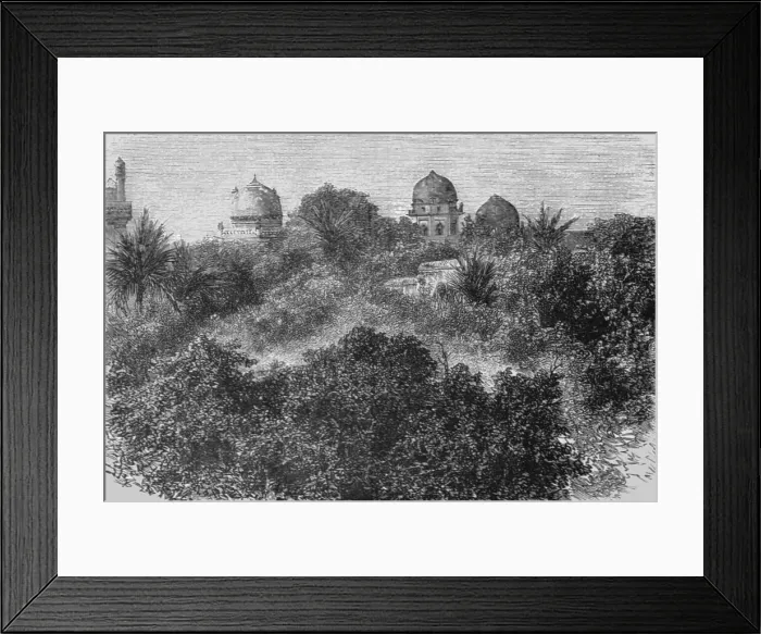Framed Print : Royal Tombs at Golconda; Notes on the Ancient Temples of India, 1875. Creator: Unknown Framed Print : Royal Tombs at Golconda; Notes on the Ancient Temples of India, 1875. Creator: Unknown