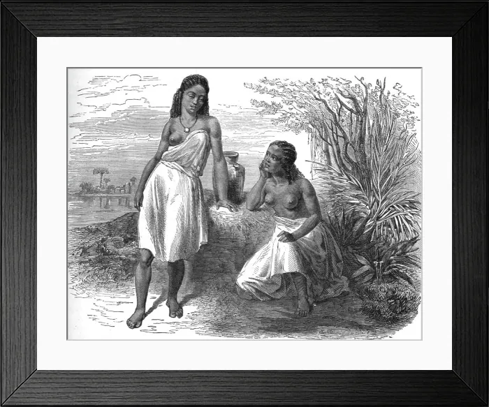 Framed Print : Young Girls of Taka; A journey through Soudan and Western Abyssinia, with Reminiscences... 1875. Creator: Unknown Framed Print : Young Girls of Taka; A journey through Soudan and Western Abyssinia, with Reminiscences... 1875. Creator: Unknown