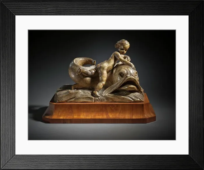 Framed Print : Child Riding a Dolphin, 1738. Creator: Edme Bouchardon Framed Print : Child Riding a Dolphin, 1738. Creator: Edme Bouchardon