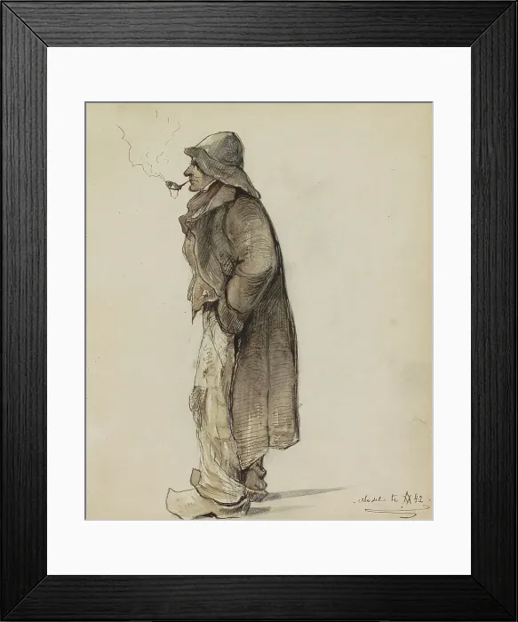 Framed Print : Farmer with a pipe, full length, 1842. Creator: Johannes Tavenraat Framed Print : Farmer with a pipe, full length, 1842. Creator: Johannes Tavenraat