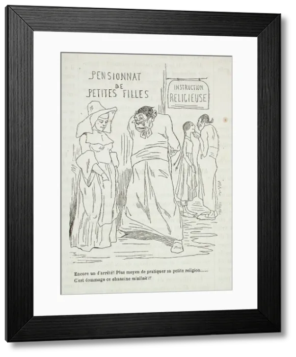 Framed Print : Pensionnat de petites filles, 1861. Creator: Félicien Rops Framed Print : Pensionnat de petites filles, 1861. Creator: Félicien Rops