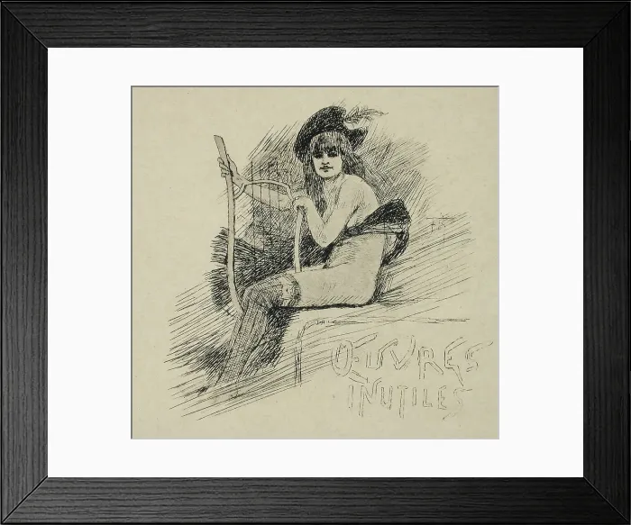 Framed Print : Oeuvres Inutiles, 1896. Creator: Félicien Rops Framed Print : Oeuvres Inutiles, 1896. Creator: Félicien Rops