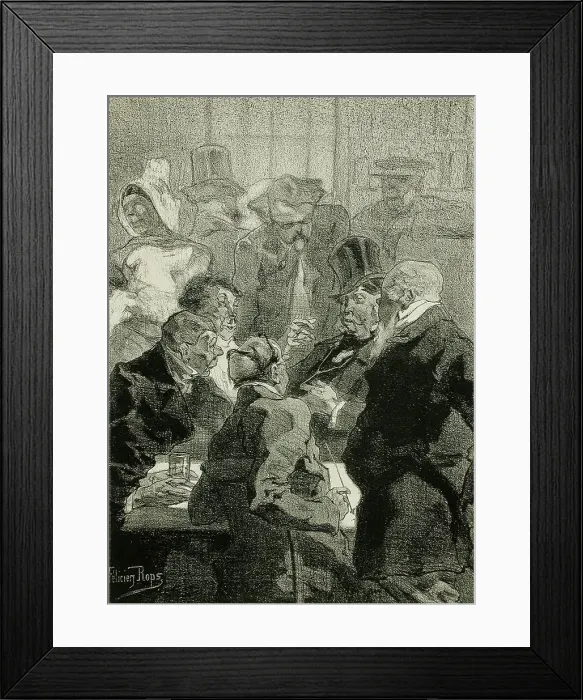 Framed Print : Les Derniers Flamands, 1857. Creator: Félicien Rops Framed Print : Les Derniers Flamands, 1857. Creator: Félicien Rops
