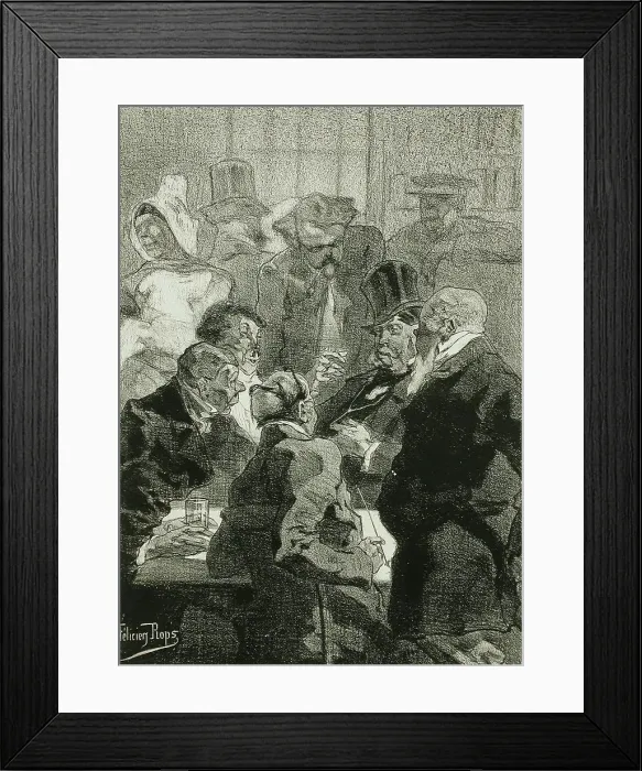 Framed Print : Les Derniers Flamands, 1857. Creator: Félicien Rops Framed Print : Les Derniers Flamands, 1857. Creator: Félicien Rops