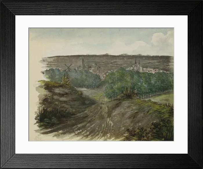 Framed Print : View of Cleves, 1833. Creator: Johannes Tavenraat Framed Print : View of Cleves, 1833. Creator: Johannes Tavenraat