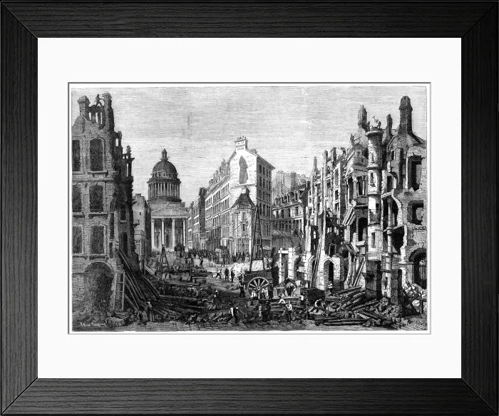 Framed Print : Paris demolitions - removal of a portion of the Quartier Latin - from a drawing by M. Thorigny, 1860 Creator: Unknown Framed Print : Paris demolitions - removal of a portion of the Quartier Latin - from a drawing by M. Thorigny, 1860 Creator: Unknown