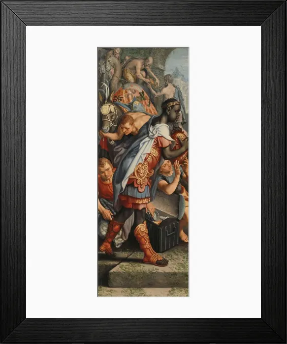 Framed Print : Wing of an Altarpiece with Adoration of the Magi, on the reverse is Presentation in the Temple, 1560 Creator: Pieter Aertsen