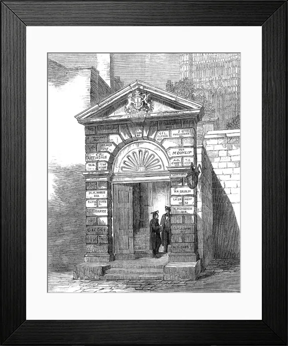 Framed Print : Entrance gateway of Westminster School, 1860. Creator: Unknown Framed Print : Entrance gateway of Westminster School, 1860. Creator: Unknown