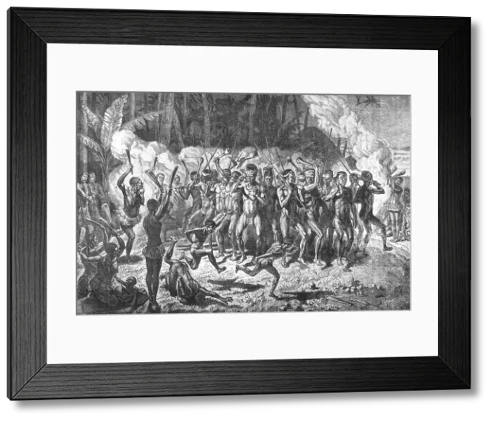 Framed Print : A Nocturnal Pilou-Pilou - New Caledonia; Some Account of New Caledonia, 1875. Creator: Unknown. A Nocturnal Pilou-Pilou - New Caledonia; Some Account of New Caledonia, 1875. Creator: Unknown Framed Print : A Nocturnal Pilou-Pilou - New Caledonia; Some Account of New Caledonia, 1875. Creator: Unknown. A Nocturnal Pilou-Pilou - New Caledonia; Some Account of New Caledonia, 1875. Creator: Unknown