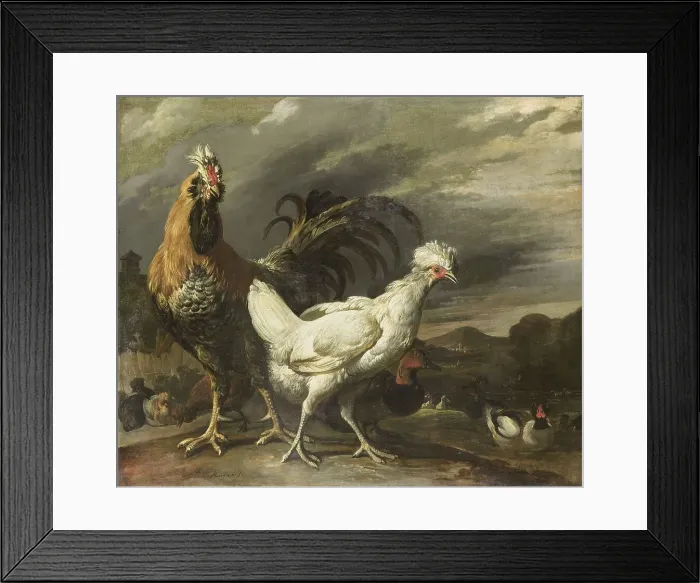 Framed Print : Cock, a Hen and other Poultry, 1670-1690. Creator: Pieter Jansz van Ruyven Framed Print : Cock, a Hen and other Poultry, 1670-1690. Creator: Pieter Jansz van Ruyven