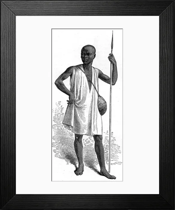 Framed Print : Takrooree Soldier; A journey through Soudan and Western Abyssinia, with Reminiscences... 1875. Creator: Unknown Framed Print : Takrooree Soldier; A journey through Soudan and Western Abyssinia, with Reminiscences... 1875. Creator: Unknown