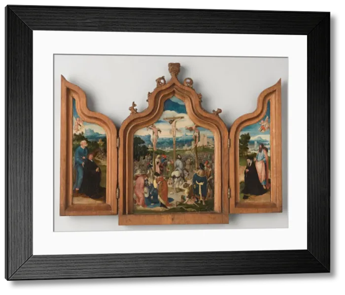 Framed Print : Triptych, c.1525. Creator: Pseudo-Jan Wellens de Cock Framed Print : Triptych, c.1525. Creator: Pseudo-Jan Wellens de Cock