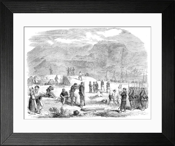 Framed Print : Garibaldi at the Faro Point, Messina, reconnoitring the Fort Torre di Cavallo, Calabria... 1860. Creator: Unknown Framed Print : Garibaldi at the Faro Point, Messina, reconnoitring the Fort Torre di Cavallo, Calabria... 1860. Creator: Unknown