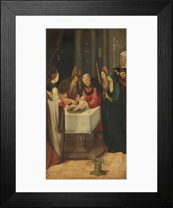 Framed Print : Circumcision of Christ, Left Wing of an Altarpiece, on verso is the Virgin from an Annunciation scen Creator: Pseudo-Jan Wellens de Cock Framed Print : Circumcision of Christ, Left Wing of an Altarpiece, on verso is the Virgin from an Annunciation scen Creator: Pseudo-Jan Wellens de Cock