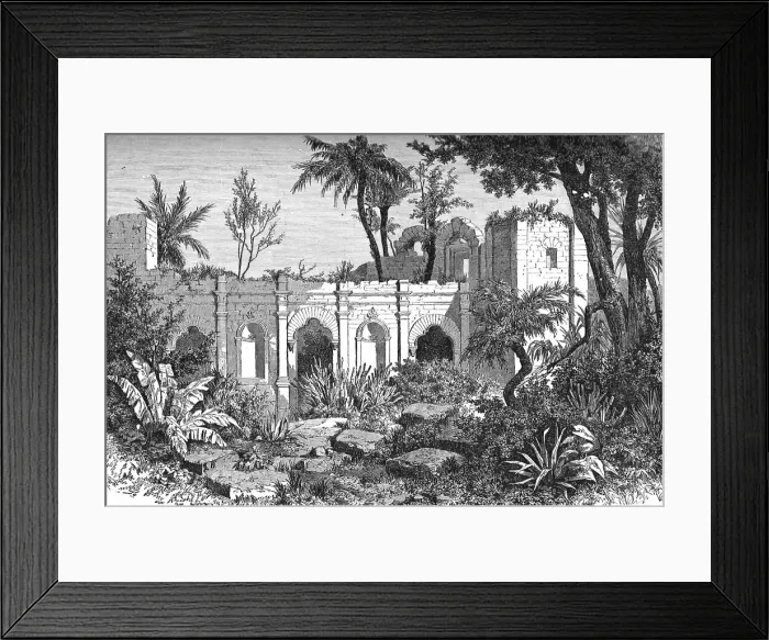 Framed Print : Ruins of a Jesuit mission church in Paraguay; A visit to Paraguay during the war, 1875. Creator: Unknown Framed Print : Ruins of a Jesuit mission church in Paraguay; A visit to Paraguay during the war, 1875. Creator: Unknown