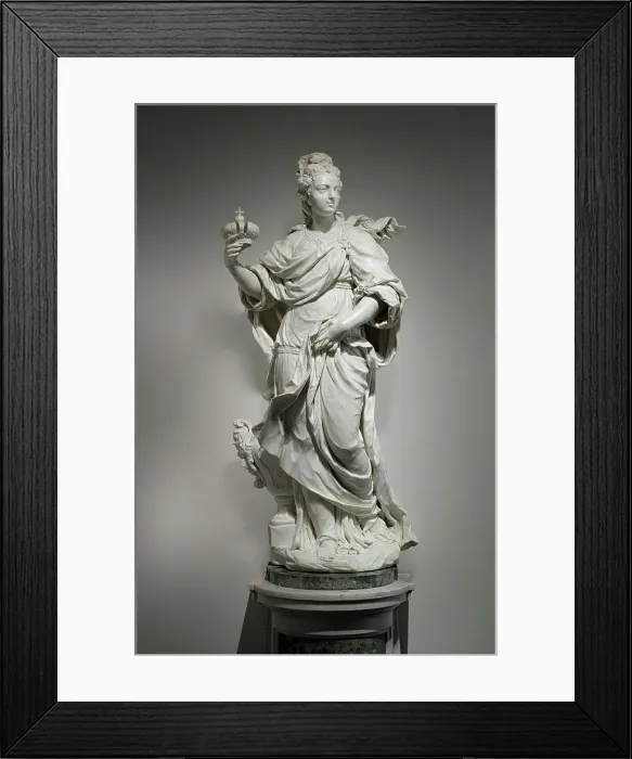 Framed Print : Pair of Allegorical Figures of Wealth and Prudence, from Palazzo Giugni, Florence... c.1703-c.1708. Creator: Giovanni Baratta