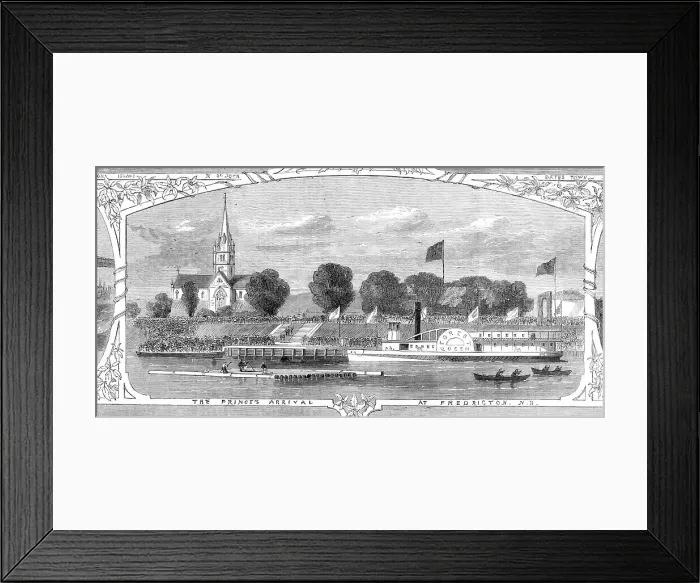 Framed Print : The Prince's arrival at Fredericton, New Brunswick, 1860. Creator: Smyth Framed Print : The Prince's arrival at Fredericton, New Brunswick, 1860. Creator: Smyth