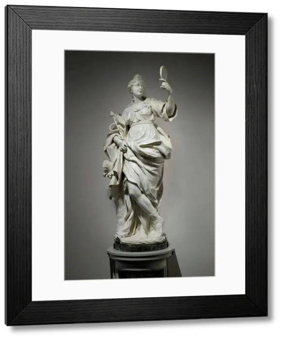 Framed Print : Pair of Allegorical Figures of Wealth and Prudence, from Palazzo Giugni, Florence... c.1703-c.1708. Creator: Giovanni Baratta Framed Print : Pair of Allegorical Figures of Wealth and Prudence, from Palazzo Giugni, Florence... c.1703-c.1708. Creator: Giovanni Baratta