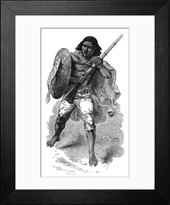 Framed Print : Singing the war song; A journey through Soudan and Western Abyssinia, with Reminiscences... 1875. Creator: Unknown Framed Print : Singing the war song; A journey through Soudan and Western Abyssinia, with Reminiscences... 1875. Creator: Unknown