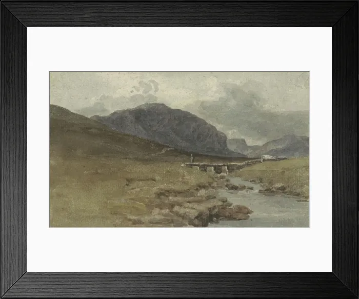 Framed Print : Landscape near Llyn Ogwen, Caernarvonshire (Wales), 1778-1847. Creator: Joshua Cristall Framed Print : Landscape near Llyn Ogwen, Caernarvonshire (Wales), 1778-1847. Creator: Joshua Cristall