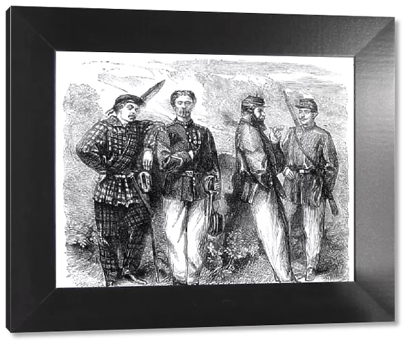 Garibaldian volunteers - from a photograph by Herr Fehrenbachs, 1860. Creator: Unknown