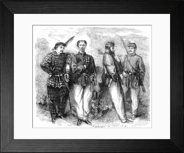 Framed Print : Garibaldian volunteers - from a photograph by Herr Fehrenbachs, 1860. Creator: Unknown Framed Print : Garibaldian volunteers - from a photograph by Herr Fehrenbachs, 1860. Creator: Unknown