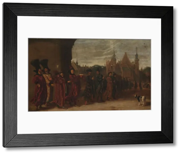 Framed Print : The Legation from the Tsar of Muscovy on its Way to a Meeting of the States-General in The Hague, c. Creator: Sybrand van Beest Framed Print : The Legation from the Tsar of Muscovy on its Way to a Meeting of the States-General in The Hague, c. Creator: Sybrand van Beest