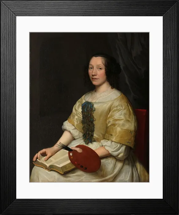 Framed Print : Maria van Oosterwijck (1630-93). Flower painter, 1671. Creator: Wallerant Vaillant Framed Print : Maria van Oosterwijck (1630-93). Flower painter, 1671. Creator: Wallerant Vaillant