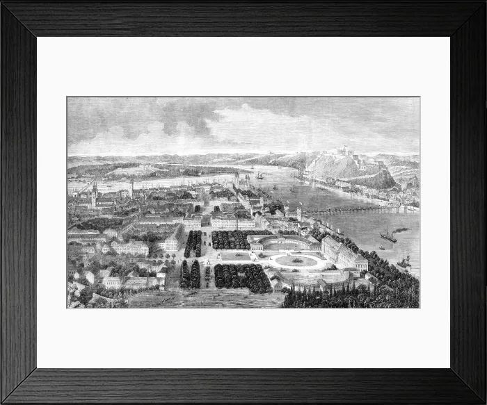Framed Print : The city of Coblentz, 1860. Creator: Unknown Framed Print : The city of Coblentz, 1860. Creator: Unknown