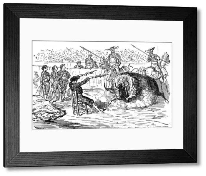 Framed Print : The Banderillero in the chair; Notes on Spain, 1875. Creator: Unknown Framed Print : The Banderillero in the chair; Notes on Spain, 1875. Creator: Unknown