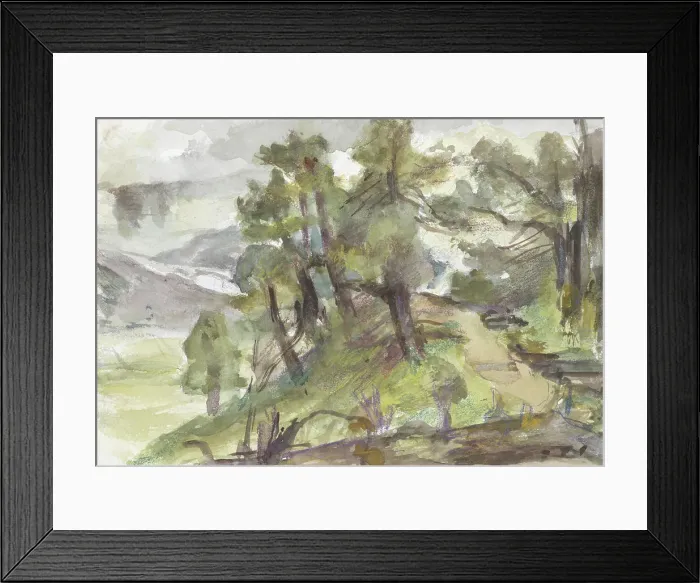 Framed Print : Wooded hilly landscape, 1834-1911. Creator: Jozef Israels Framed Print : Wooded hilly landscape, 1834-1911. Creator: Jozef Israels