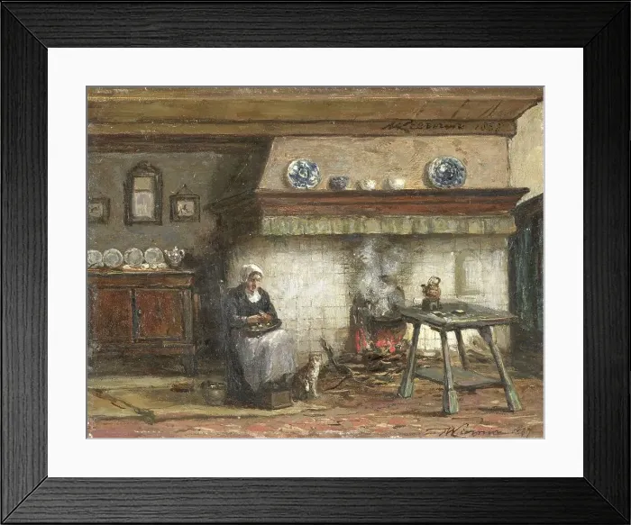 Framed Print : Interior of a Cottage in Scheveningen, 1887. Creator: Willem Adriaan Alexander Liernur Framed Print : Interior of a Cottage in Scheveningen, 1887. Creator: Willem Adriaan Alexander Liernur
