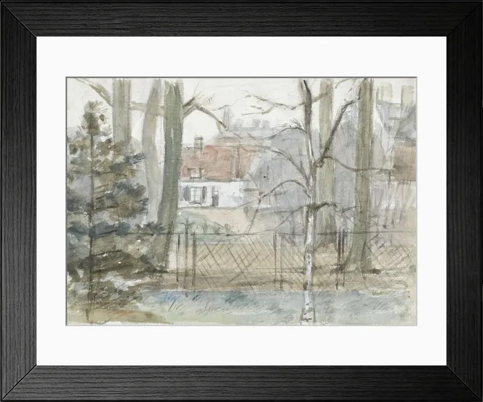 Framed Print : Country house and garden, 1834-1911. Creator: Jozef Israels Framed Print : Country house and garden, 1834-1911. Creator: Jozef Israels