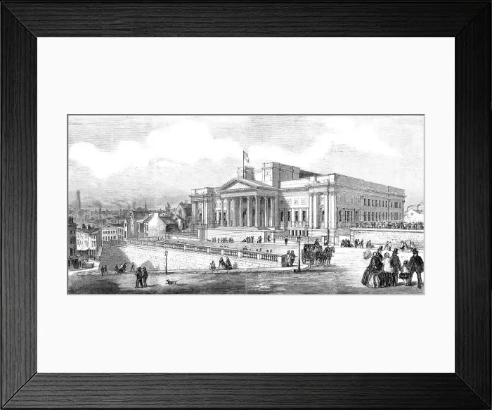 Framed Print : Free Public Library and Museum, Liverpool, the gift of W. Brown, Esq. to his fellow-townsmen, 1860. Creator: Unknown Framed Print : Free Public Library and Museum, Liverpool, the gift of W. Brown, Esq. to his fellow-townsmen, 1860. Creator: Unknown