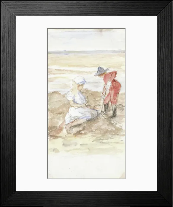 Framed Print : Children playing on the beach, 1834-1911. Creator: Jozef Israels Framed Print : Children playing on the beach, 1834-1911. Creator: Jozef Israels