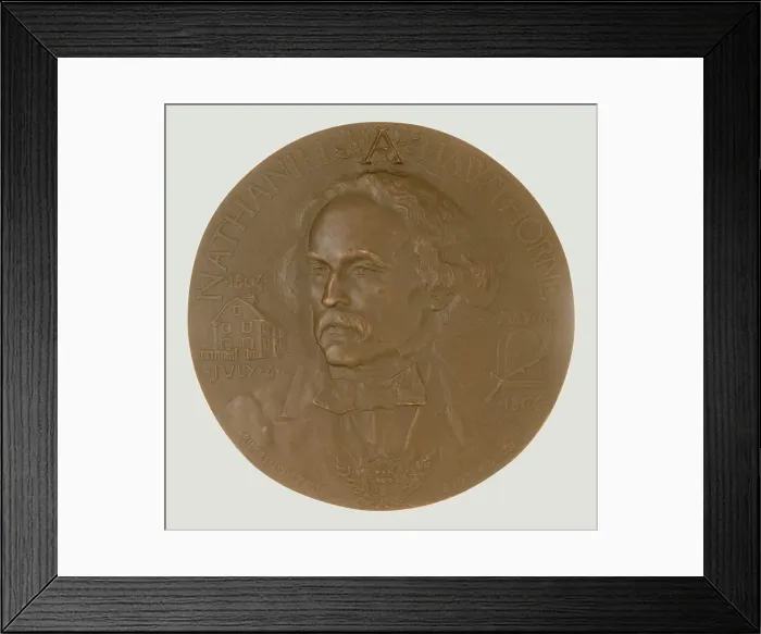 Framed Print : Portrait Medallion of Nathaniel Hawthorne, 1892. Creator: Désiré Ringel d'Illzach Framed Print : Portrait Medallion of Nathaniel Hawthorne, 1892. Creator: Désiré Ringel d'Illzach