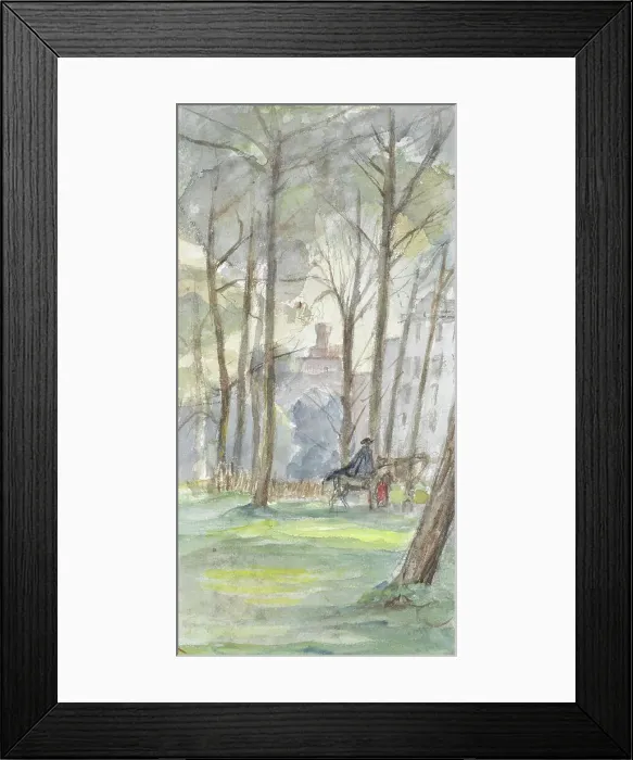 Framed Print : Park with figures on horseback, 1834-1911. Creator: Jozef Israels Framed Print : Park with figures on horseback, 1834-1911. Creator: Jozef Israels