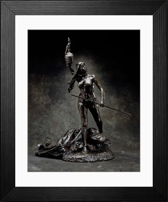 Framed Print : Revolution Holding the Head of Error and Striding over the Cadaver of Monarchy, c.1893. Creator: Jean Alexandre Joseph Falguiere Framed Print : Revolution Holding the Head of Error and Striding over the Cadaver of Monarchy, c.1893. Creator: Jean Alexandre Joseph Falguiere