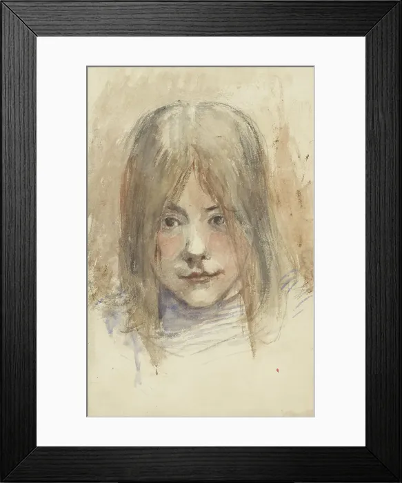 Framed Print : Portrait of a girl, 1834-1911. Creator: Jozef Israels Framed Print : Portrait of a girl, 1834-1911. Creator: Jozef Israels