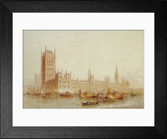 Framed Print : Houses of Parliament, 1851. Creator: George Baxter Framed Print : Houses of Parliament, 1851. Creator: George Baxter