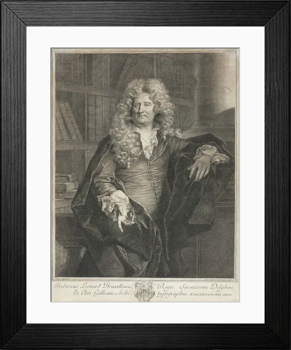 Framed Print : Frédéric Léonard, 1689. Creator: Gerard Edelinck Framed Print : Frédéric Léonard, 1689. Creator: Gerard Edelinck