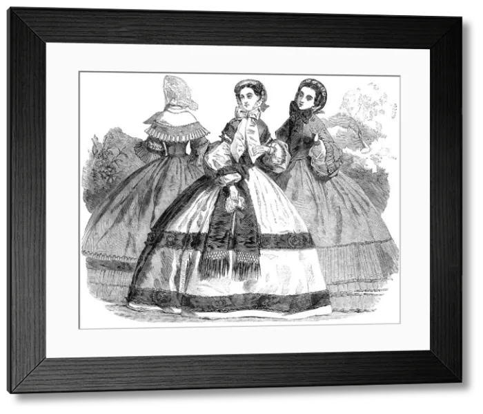 Framed Print : Paris Fashions for October, 1860. Creator: Unknown Framed Print : Paris Fashions for October, 1860. Creator: Unknown