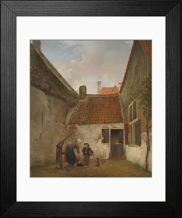 Framed Print : Inner Courtyard, 1820-1830. Creator: Andreas Schelfhout Framed Print : Inner Courtyard, 1820-1830. Creator: Andreas Schelfhout